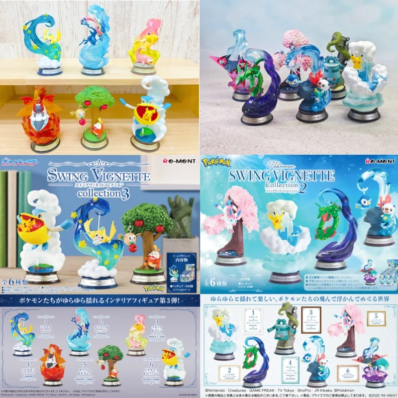 

Genuine Re-Ment Pokemon Swinging Swing Collection 1 2 3 Pikachu Jirachi Greninja Anime Action Figure Model Decor Toys Birthday