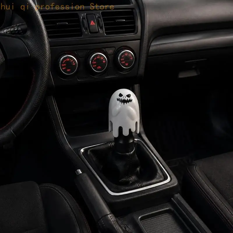 Car Spirit Gear Knob Decorative Accent, White Black Twist-On Handle for Console Styling and Interior Character Detail Use Decor