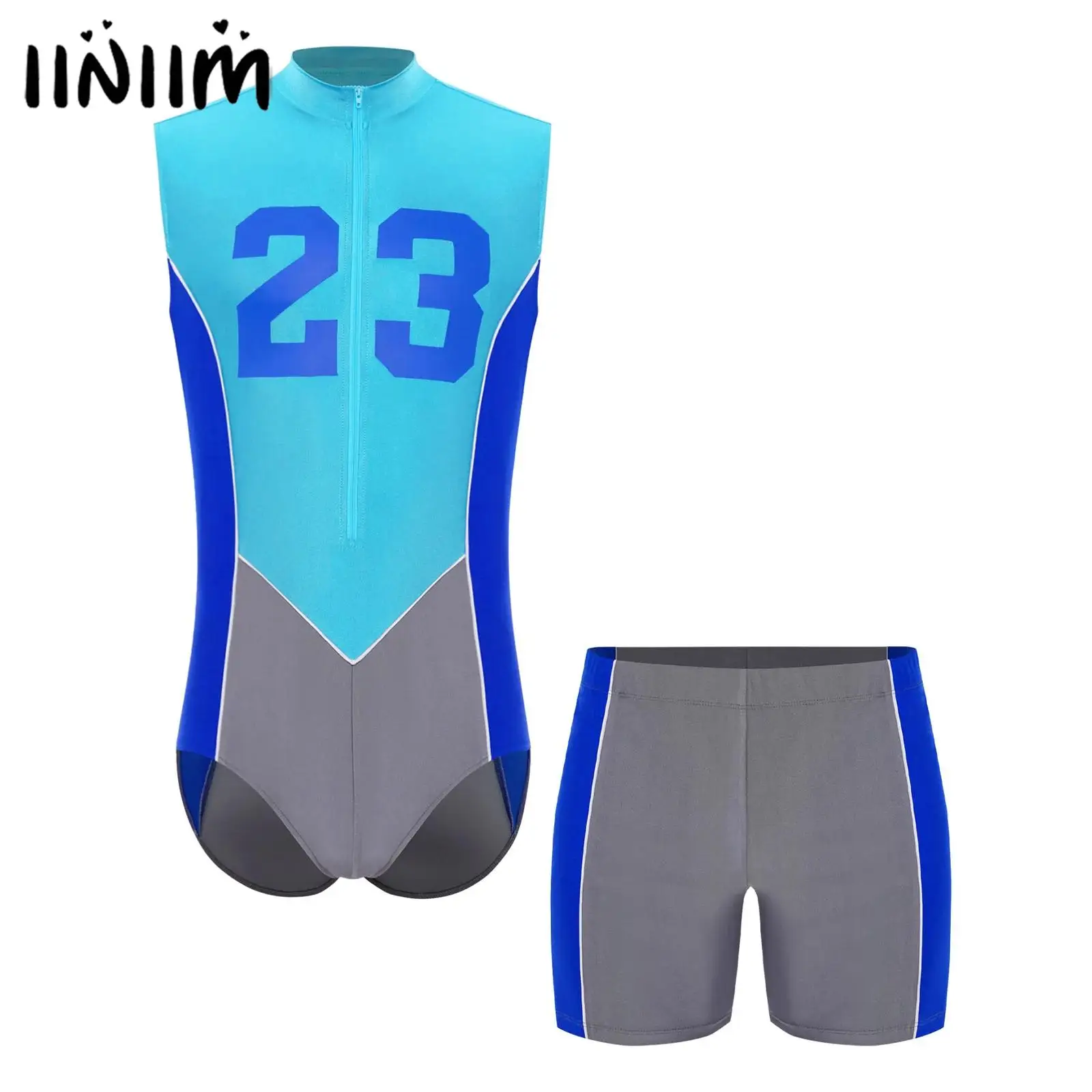 

Купальники Мужской купальник на молнии спереди с шортами Купальник с принтом номеров Спортивная экипировка Костюмы для бега на велосипеде