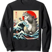 Polarshe-Sudadera con capucha para hombre y mujer, suéter Unisex con estampado de gato, cómic japonés, regalo divertido