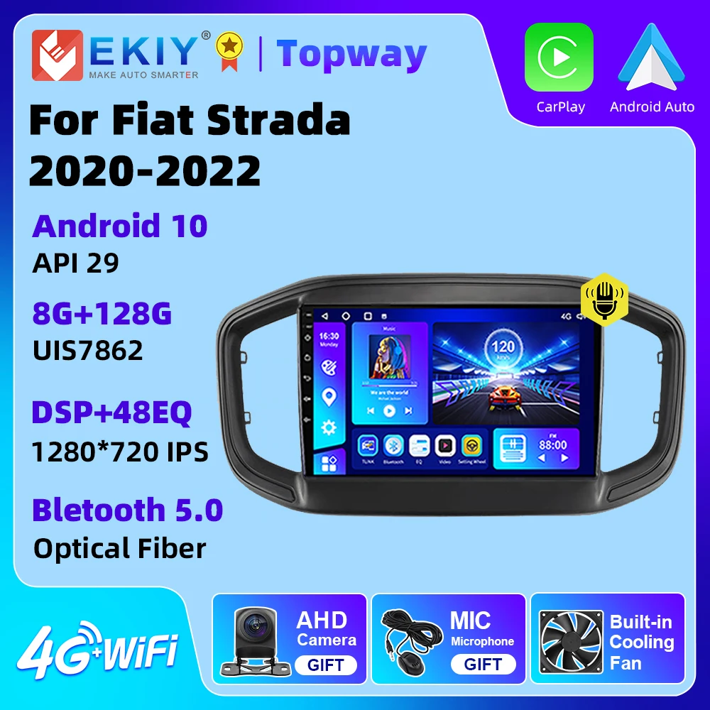 

EKIY Android 10 для Fiat Strada 2020 2021 автомобильное радио GPS-навигация Android Авто Carplay DSP BT 4G WIFI 2 Din без DVD-плеера