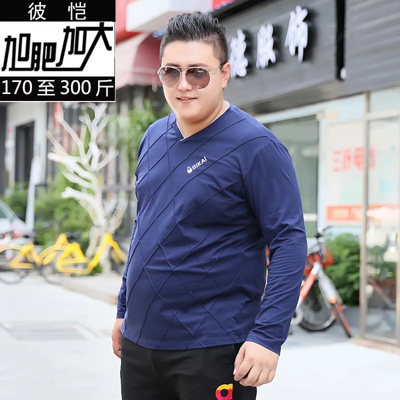 

Plus Size 7XL V-Neck T Shirt For Men Long Sleeve Fashion Casual Spring New Quality Cotton Breathable Loose Fit Letters Camisetas