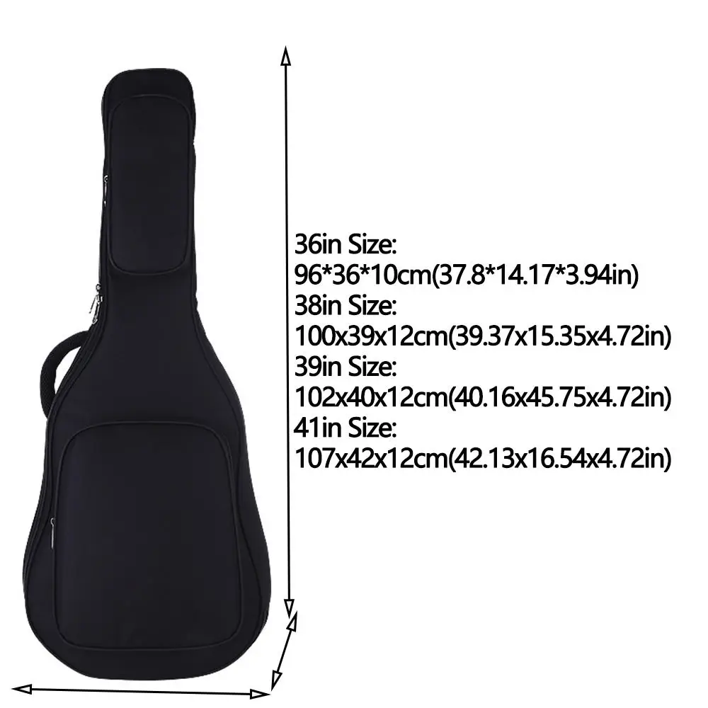 Oxford Guitar Bag Waterproof 36/39/40/41inch Electric Bass Backpack 0.7 Inch Thick Sponge Double Straps Acoustic Guitar Backpack