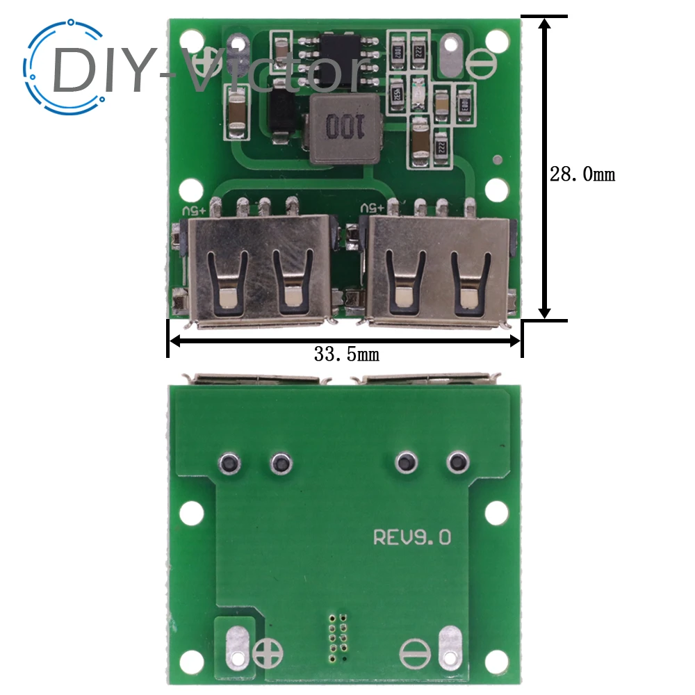 9V 12V 24V to 5V DC-DC Step Down Charger Power Module Dual USB Output Buck Voltage Board 3A 6-26V Car Charge Charging Regulator