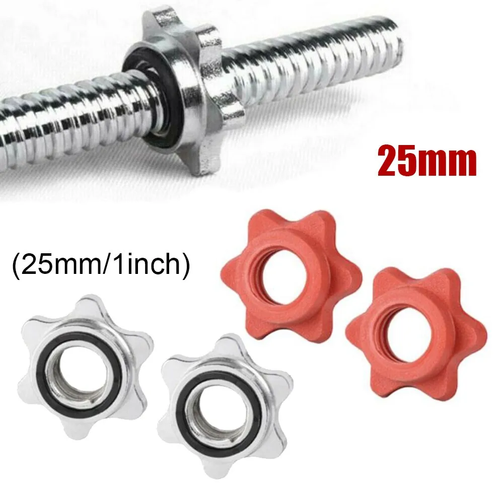 Mancuerna tornillo de bloqueo tuerca tornillo Spin Spinlock peso 2 piezas barra comprobar Clips collares nuevas piezas de alta calidad