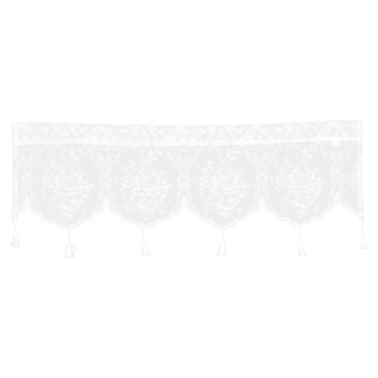 

Elegant White Lace Sheer Curtain Decorative Floral Window Drape for Living Room Bedroom Home Decor Light Filtering Panel