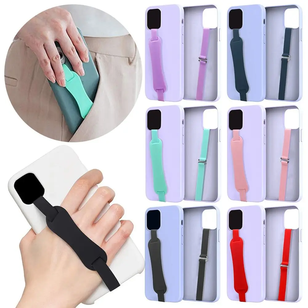 Soft Phone Straps Elastic Ropes Silicone Grip Loop Wristband Phone Hand Band Grip for iPhone /Huawei/Xiaomi/Samsung