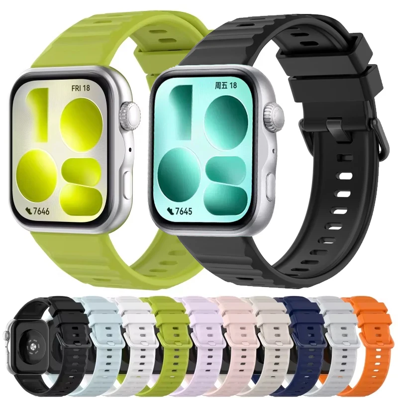 Original Silikonarmband für Huawei Watch Fit 5 Pro 4 Pro Armband Offizielles Armband Correa für Huawei Watch Fit 5 4 3 Zubehör