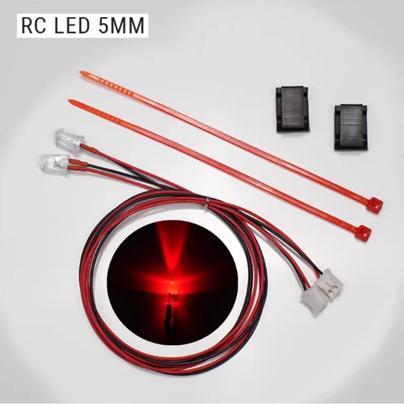 

LED 3mm 5mm PH2.0 Plug Light Lamp Beads for 1/10 RC Crawler Car TRX4 Defender 1/14 Tamiya RC Truck For SCANIA 770S ForVOLVO BENZ