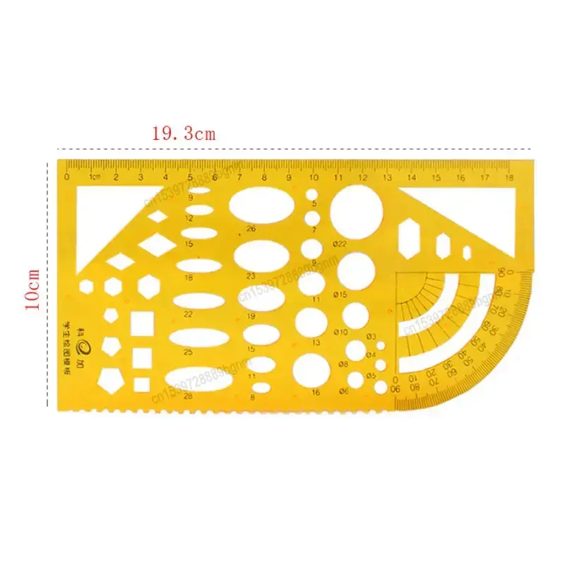 Régua de estudante de desenho rápido, ferramenta de medição, design geométrico elipse circular, desenho de arte