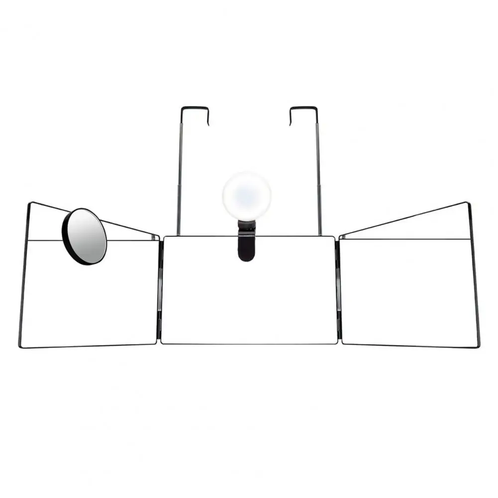 Utile specchio a 3 vie con luce di riempimento Specchio antigraffio triplo con taglio automatico Specchio da colorare a 3 vie per bagno