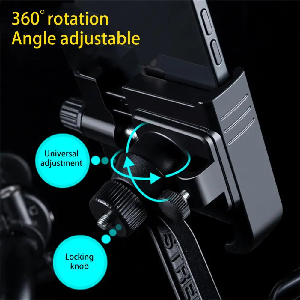 Practical Bicycle Phone Stand Reversed Charging Hole Bike Phone Rack Widely Compatible Anti-shake