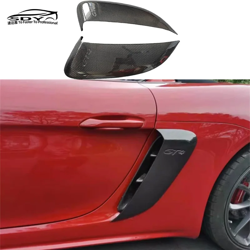 

718 Cayman Boxster GT4 Style Carbon Fiber Side Vent Side Air Scoop for 718 Cayman Boxster