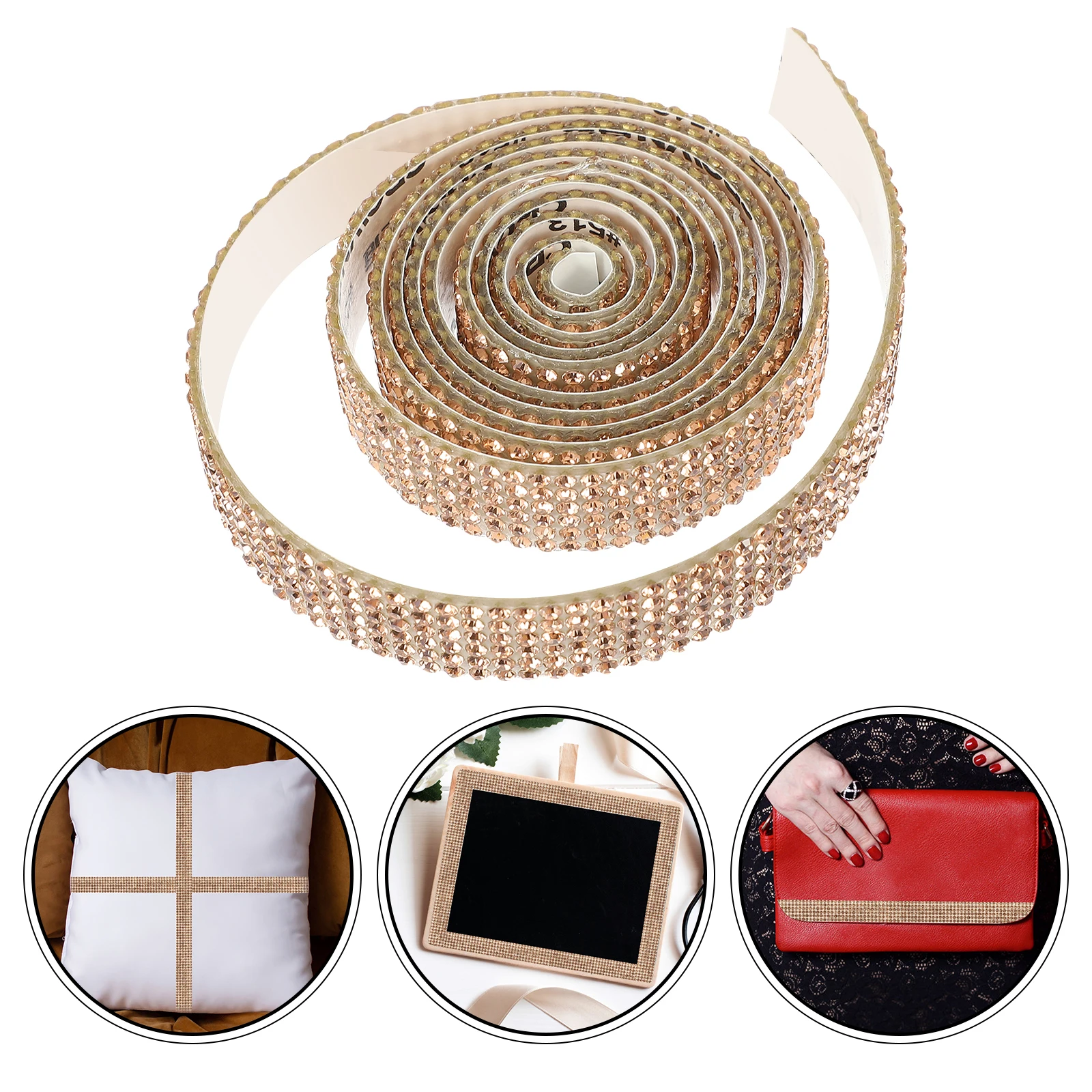 

4 Rolls DIY Rhinestone Applique Decorative Waist Charm Bridal Belt Patch Dress Sash Wedding Supply Sparkling Rhinestone Decor