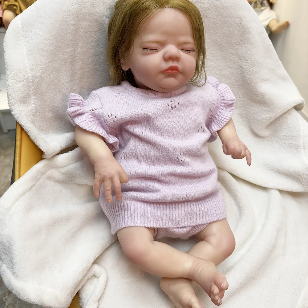 50CM Realistic  Sleeping Reborn Dolls Silicone Vinyl Cloth Body Doll Handmade Toy For Girls Christmas Gift