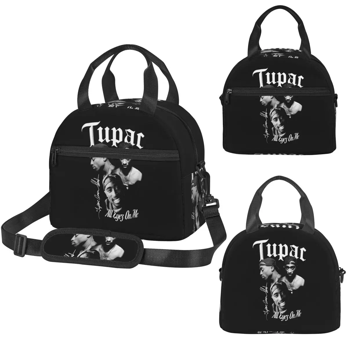 Rapper Tupac 2PAC Hip Hop Insulated Lunch Bag for Women Office Cooler Thermal Box Tote Portable Lunch Boxes