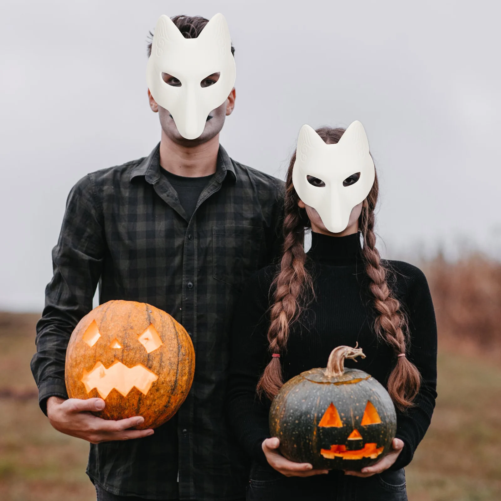 Ropa Máscara de zorro blanco DIY Disfraces de Halloween Mascarada de fieltro para máscaras