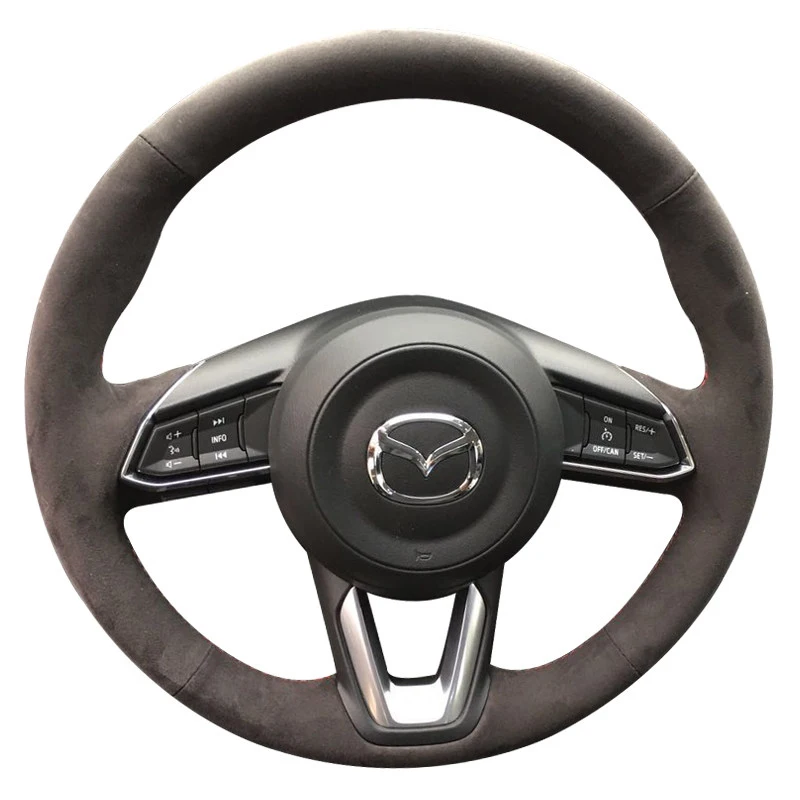 

Suede Car Steering Wheel Cover for Mazda 3 Axela 2017-2019 CX5 CX-5 2017-2024 CX4 CX-4 Atenza Mazda 6 2018-2021 MX-5 MX5 CX-8