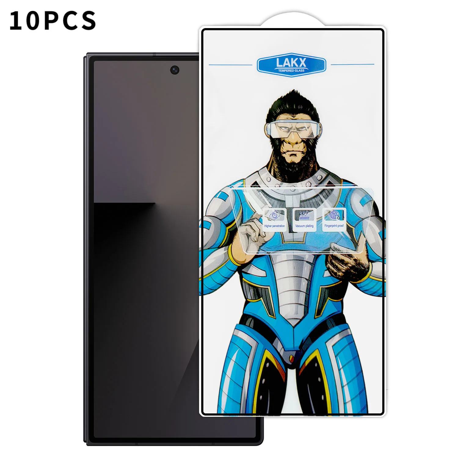 

For Samsung Galaxy Z Fold7 5G 10Pcs High Definition Tempered Glass Anti-fingerprint Anti-static Electroplating Full Screen Prote