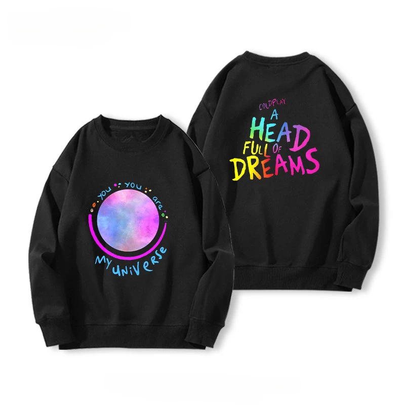 

Y2k Cold Play Band Peripheral Round-neck Hoodie for Both Men and Women A Casual and Versatile Autumn and Winter Fleece Outfit