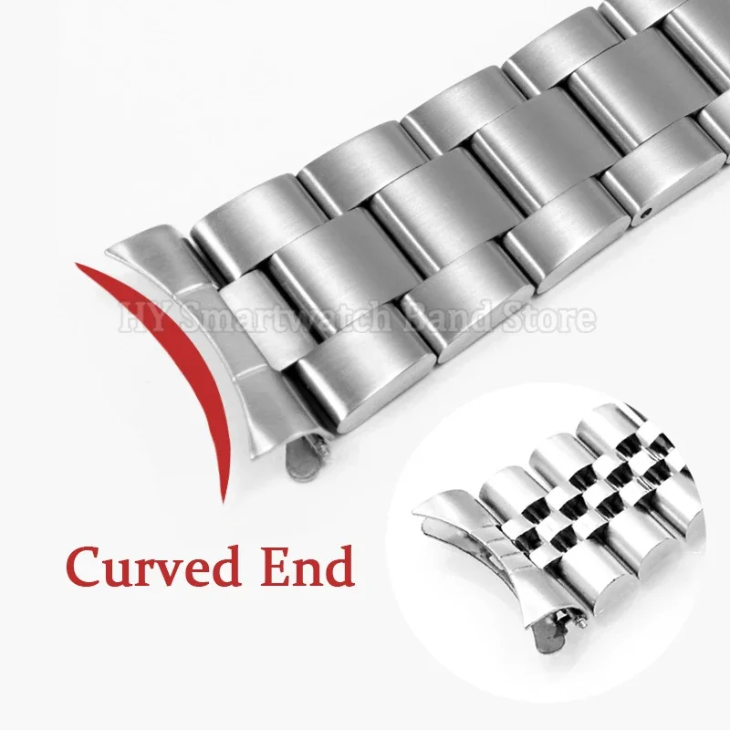 18 مللي متر 19 مللي متر 20 مللي متر 21 مللي متر 22 مللي متر 23 مللي متر 24 مللي متر 26 مللي متر الفولاذ المقاوم للصدأ حزام ساعة اليد ل Seiko المعصم الفرقة ل اليوبيل منحني نهاية سوار فاخر