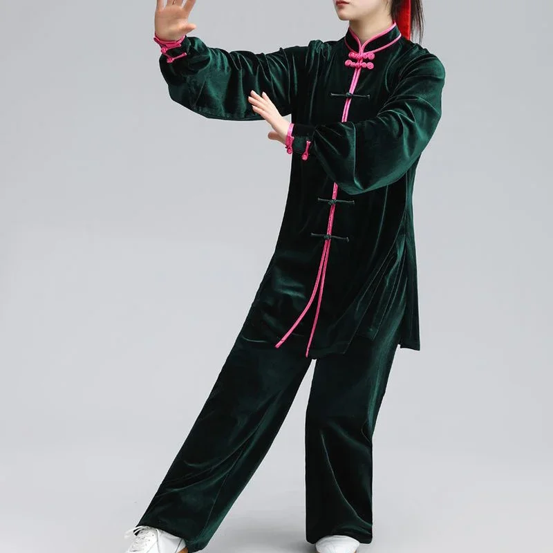 

Autumn&winter thickened Korean velvet women Taiji martial arts Clothing Tai Chi Suits Kungfu uniform