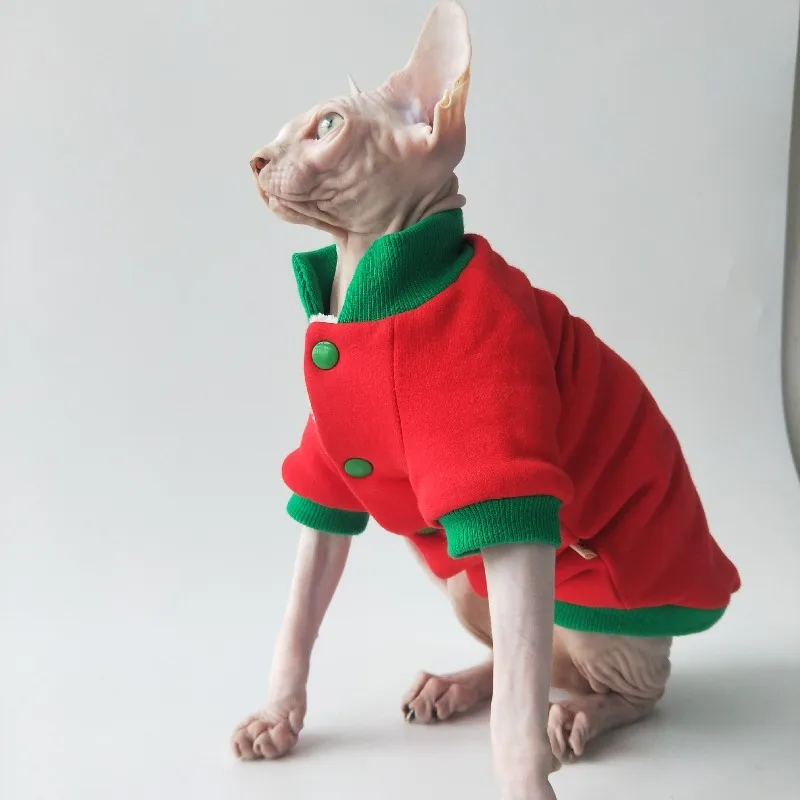 

Fleece and Thickened Autumn and Winter Fashion Fleece Warm Cotton-padded Jacket, Sphinx Hairless Cat German Clothing