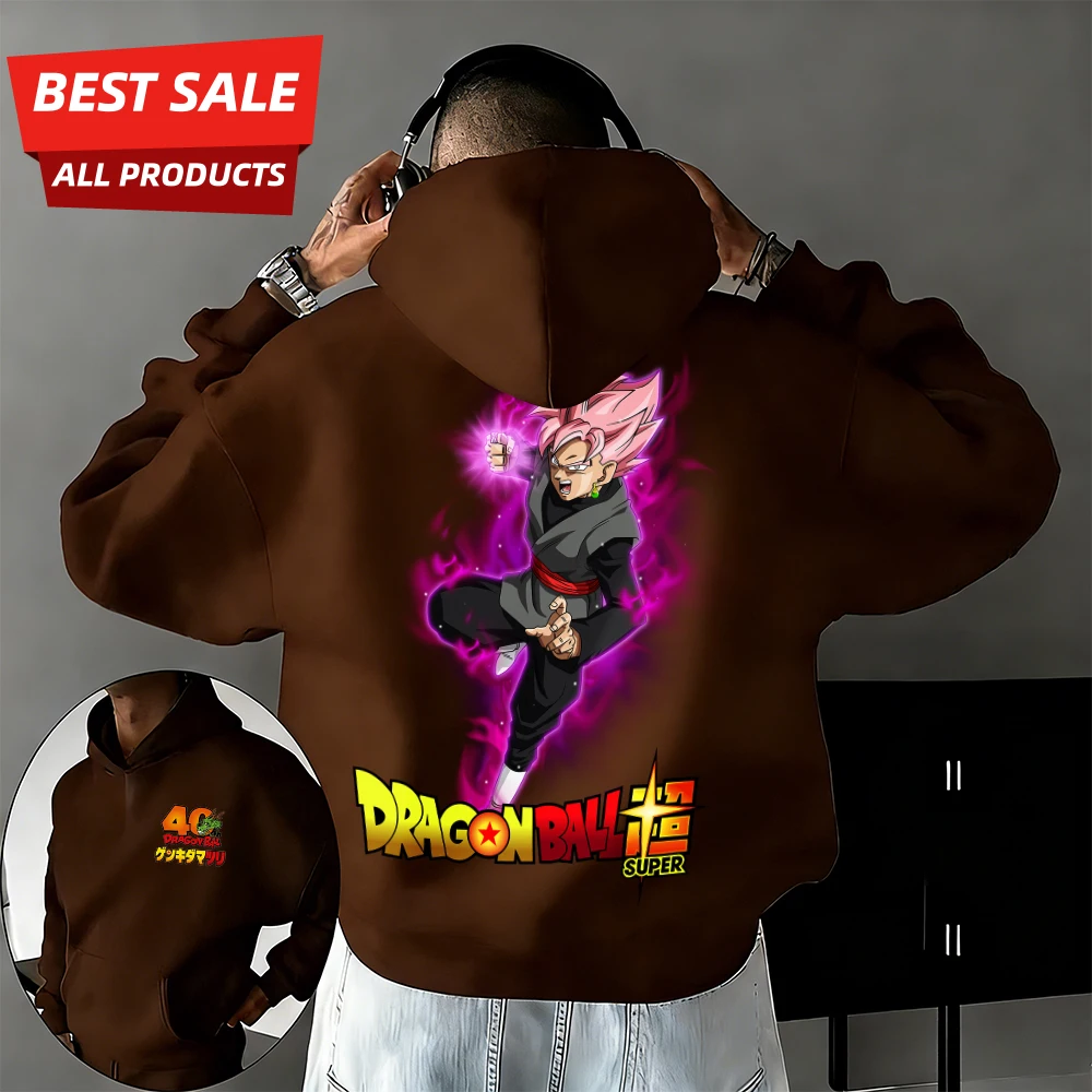 

Новая толстовка унисекс из 100% хлопка с принтом аниме «Драконий шар», к 40-летию, с изображением Вуконга и Супер Сайян, осенне-зимняя коллекция 2026 года, увеличенный размер, повседневная