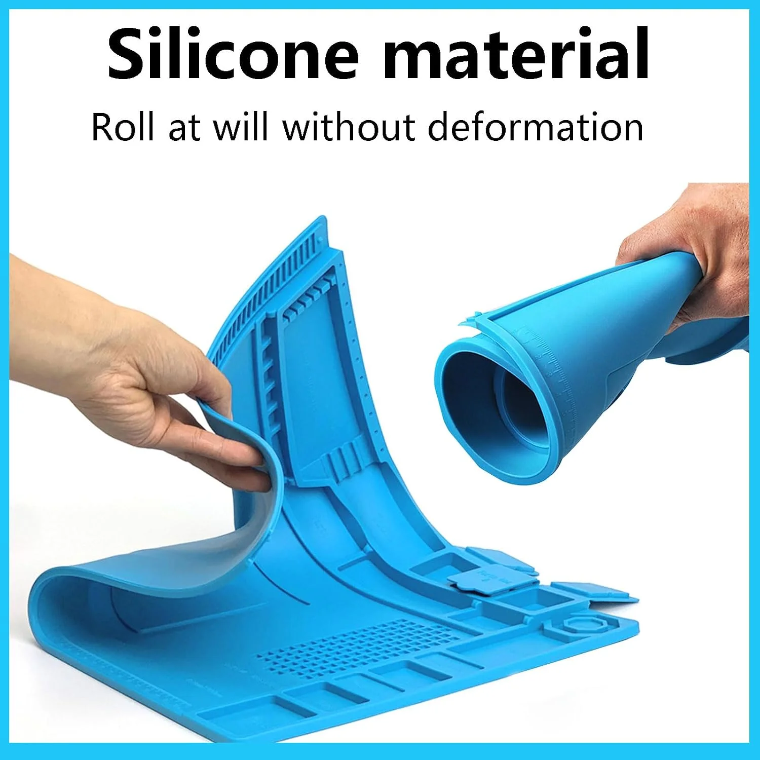 Soldering Station Mat Silicone Work Mat Heat Resistant 932°F Anti-Static Magnetic Mat for Electronic Phone Laptop Watch Repair