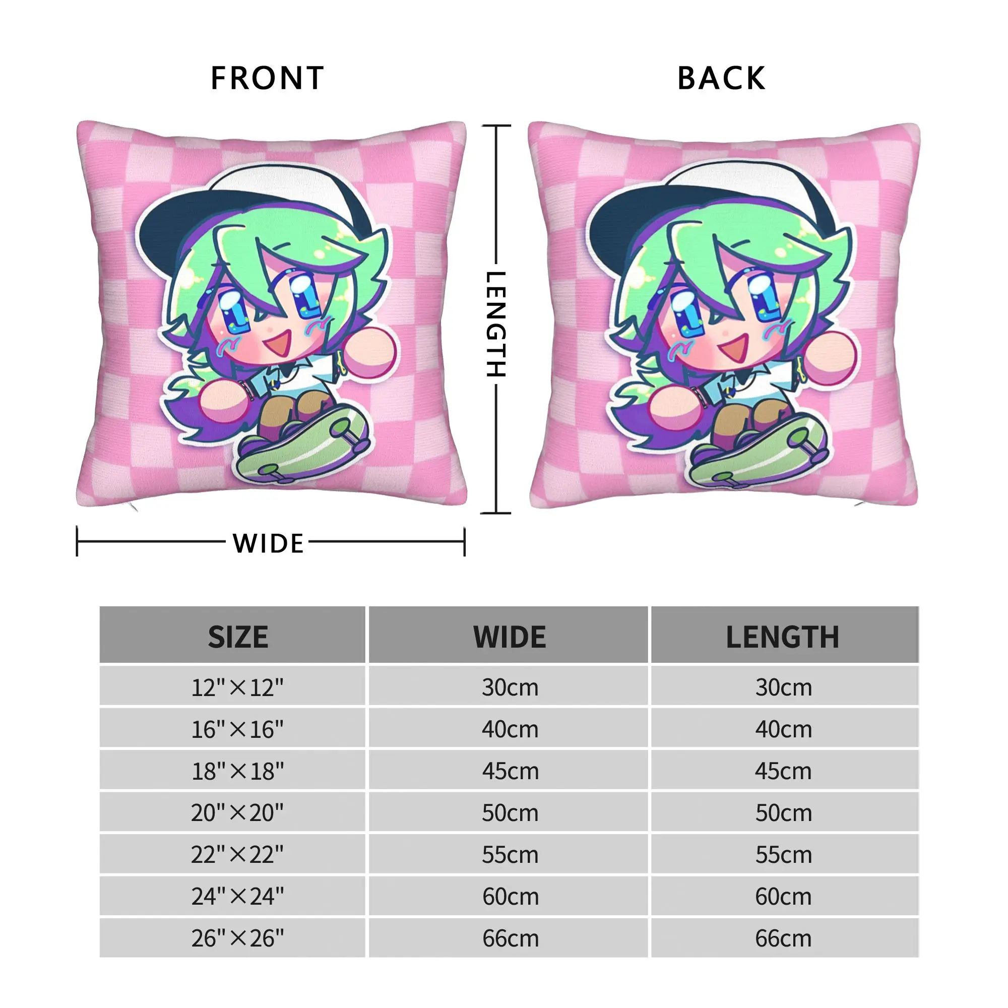 Trickcal Chibi Go N Harmonia Skateboard Pillow Case  Retro Trendy Pillow Cover Design Pillowcases For Living Room Chair