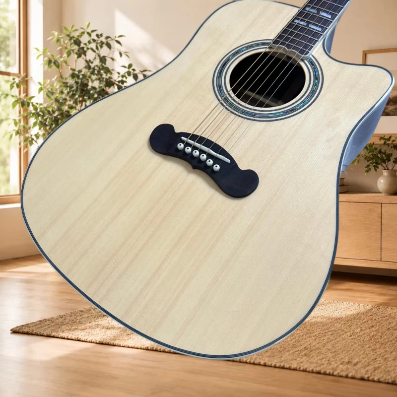 41 Inch Song 6 String Fixed Bridge Solid Top Acoustic Guitar Picea Asperata Body Handcrafted Sound Classic Free Shipping
