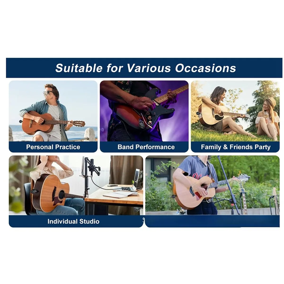 2-in-1 2.4 جيجا هرتز نظام الغيتار اللاسلكي 48 كيلو هرتز الصوت اللاسلكي الغيتار جهاز ريسيفر استقبال وإرسال مكبر صوت الجيتار الكهربائي