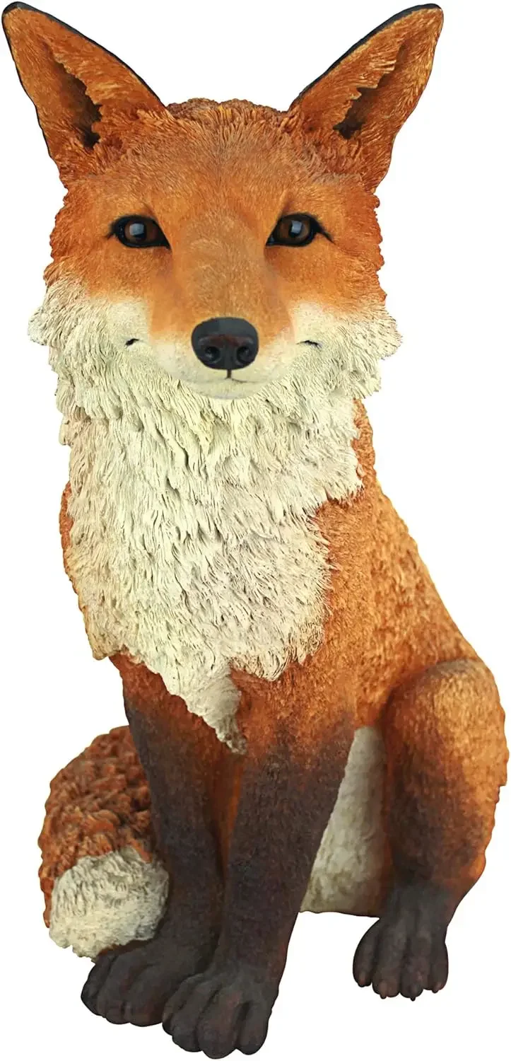 Design Toscano DB383073 Simon The Woodland Fox Indoor/Outdoor Garden Statue for Patio, Pool or Lawn, 10 Inches Wide, 17 Inches D