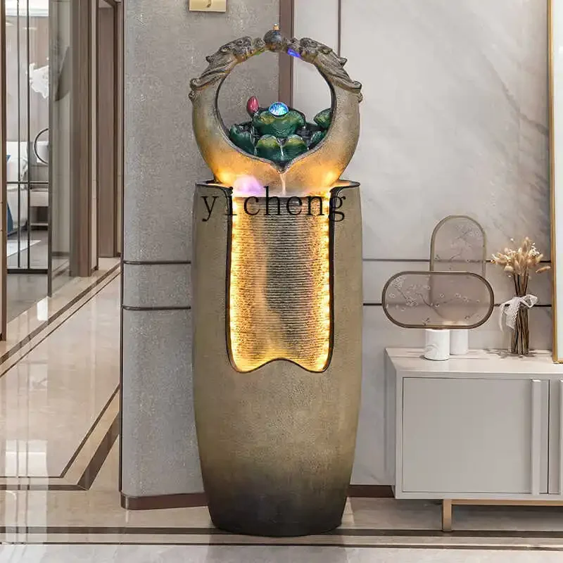L7-14 new Chinese-style flowing  ornament circulating water balcony indoor landscape fountain lucky floor landscaping decoration