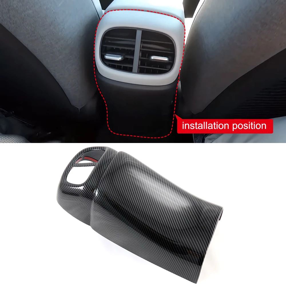 For Hyundai Elantra (CN7) 2020 2021 2022 2023 Car Accessories ABS Carbon Interior Rear Air Vent Outlet Cover Trim 1pcs