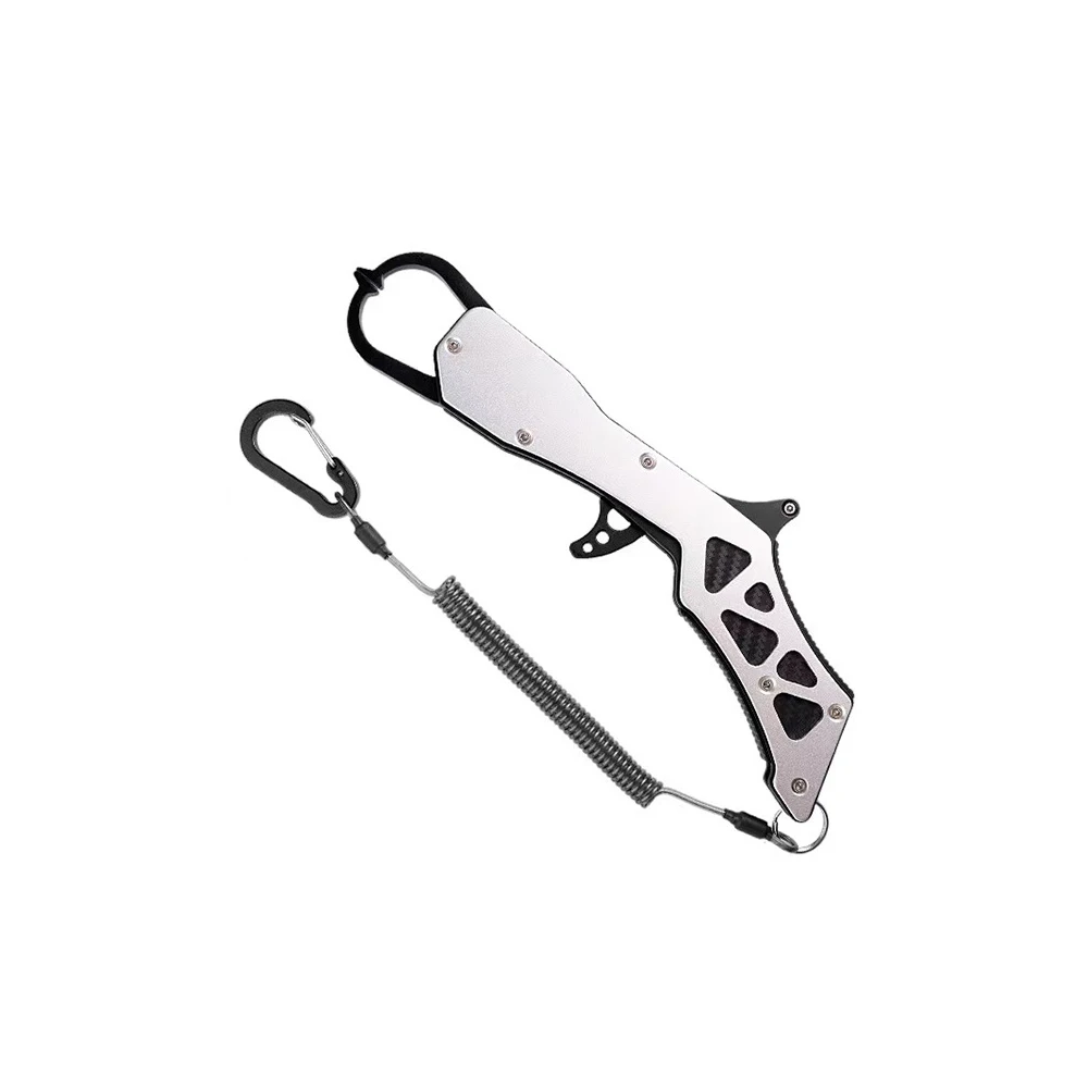 Fishing Gripper Holder Fishing Pliers Grip Lip Clamp Tool Aluminium Alloy Fish Clamp Controller Anti-lost Fishermen Tool 1pcs