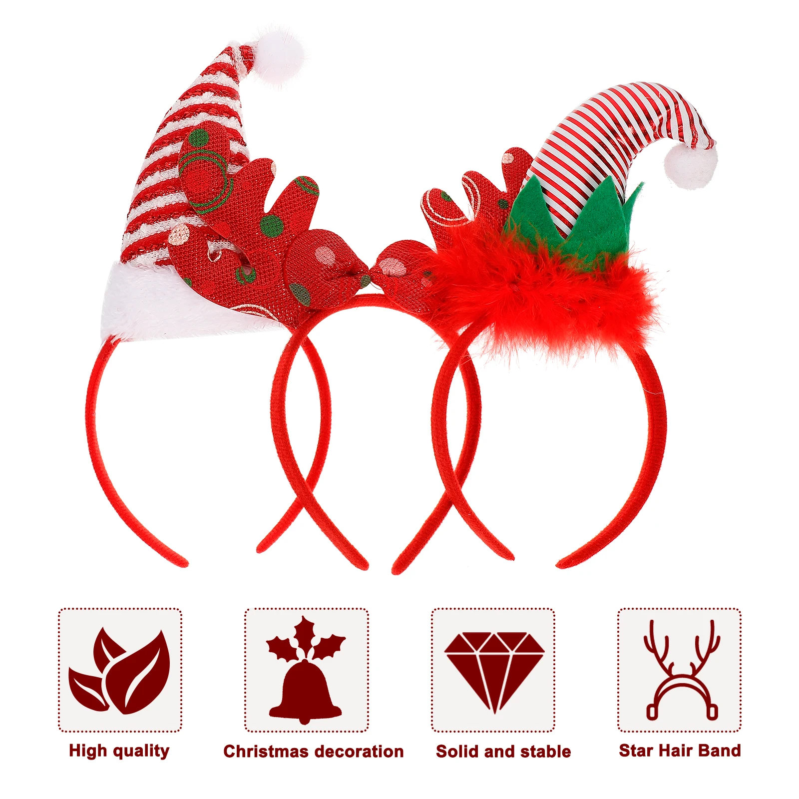 

3Pcs Festive Christmas Hair Hoop with Bowknot Design Flexible Headband for Girls Holiday Party Masquerade Photo Prop Accessory