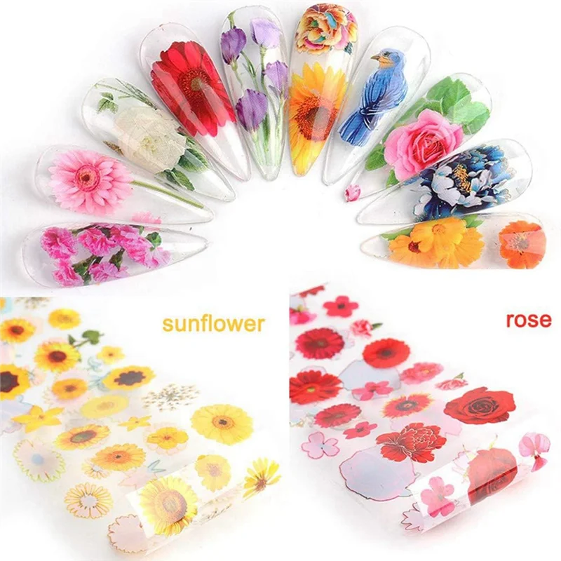

A24P 10 Rolls Nail Decals Nail Extension Gel Art Decorations For Women Nail Extension Gel DIY Design Nail Art Decorations Durabl