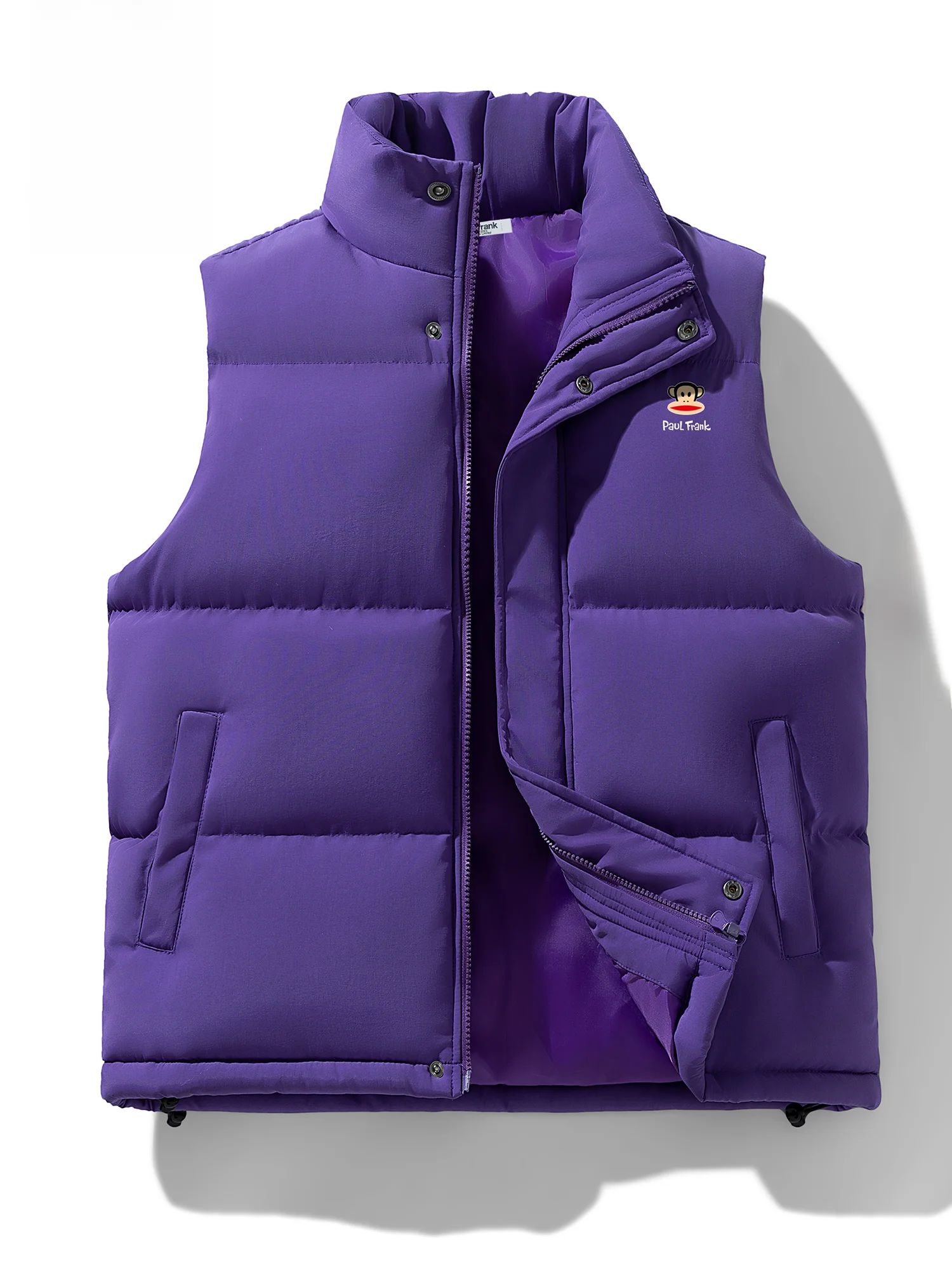 

PaulFrank Winter Casual Loose Men's Vest Simple Versatile Pure Color New Sle Bal Polyester Fiber Zipper Closure Animal...