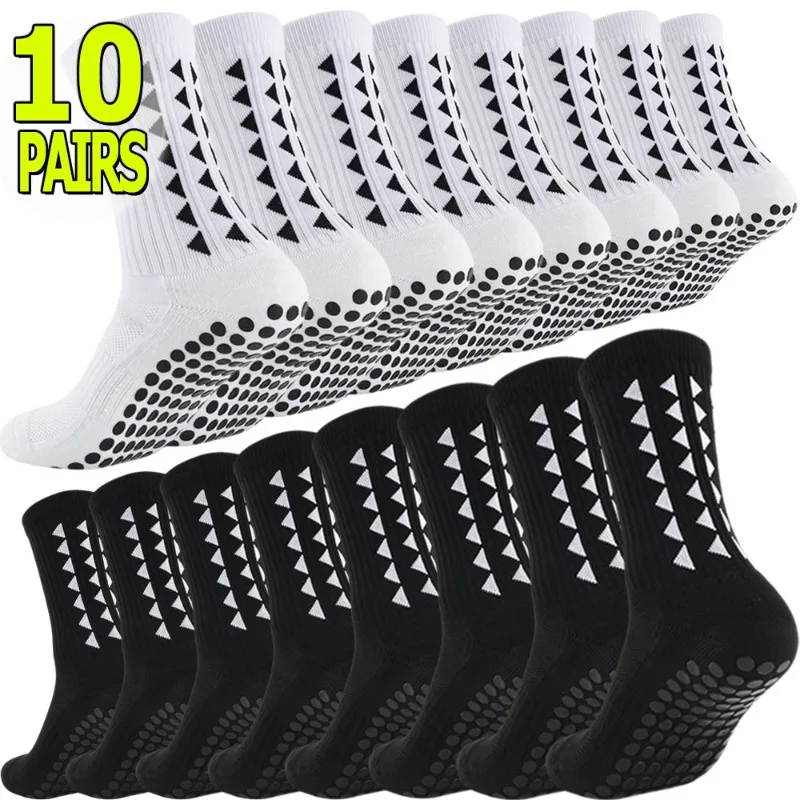 

1-10 пар спортивных носков с ручкой для мужчин и женщин, противоскользящие футбольные, беговые, велосипедные, спортивные, с подушкой на щиколотке, длинные носки-трубы с силиконовой подошвой