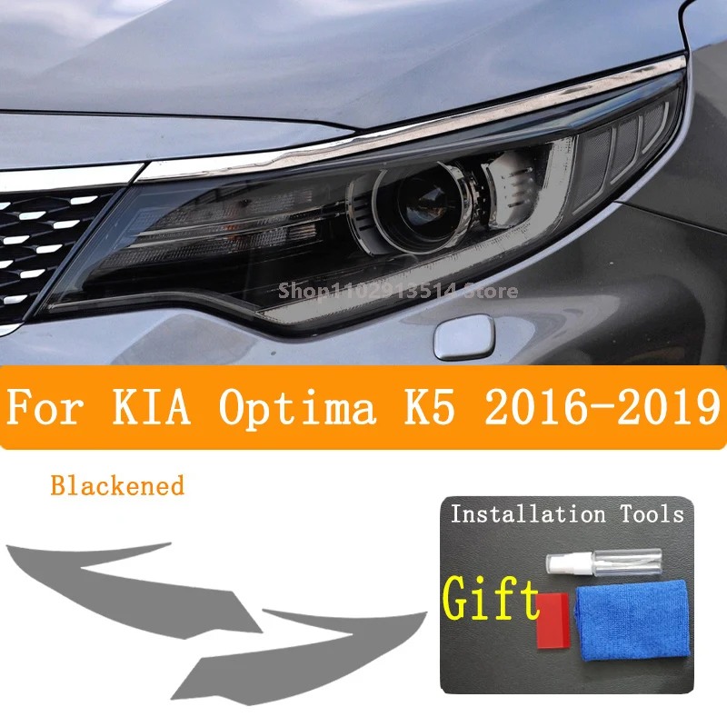 For KIA Optima K5 2016-2019 Accessories Car Headlight Protective Film Headlamp Restoration Transparent Black TPU Light Sticker