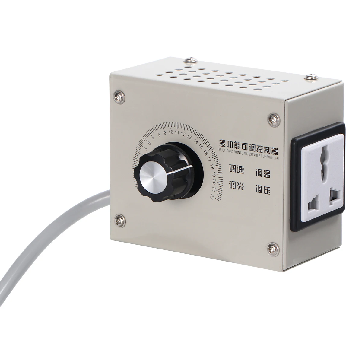 

Voltage Regulator 0-220V White Fan Speed Motor Control Adjustable Temperature Electric Device Governor
