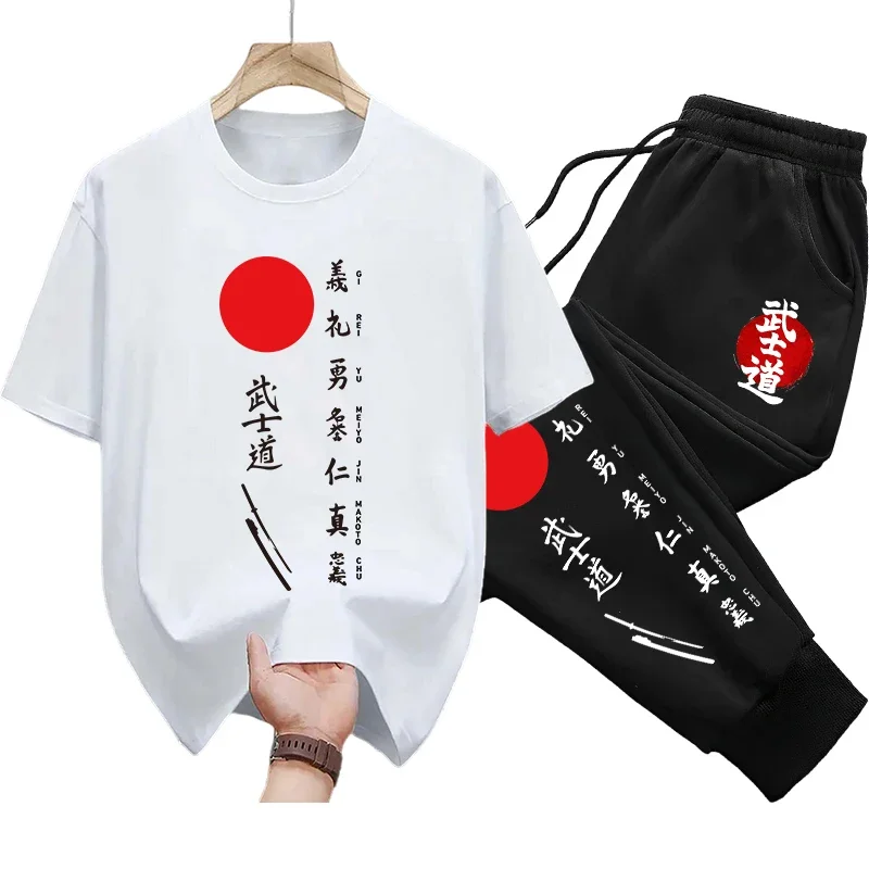 

Japanese Fashion T-shirt Sweatpants Men's Tracksuit Spring Summer Daily Casual Sport Outfit Home Outdoor Comfort Cool Sportswear