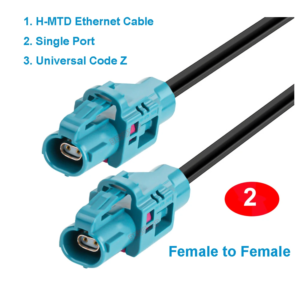 BEVOTOP RSBG Type H-MTD Vehicle Automotive Ethernet Cable Assembly Single Port Z Code Male/Female HMTD Cable