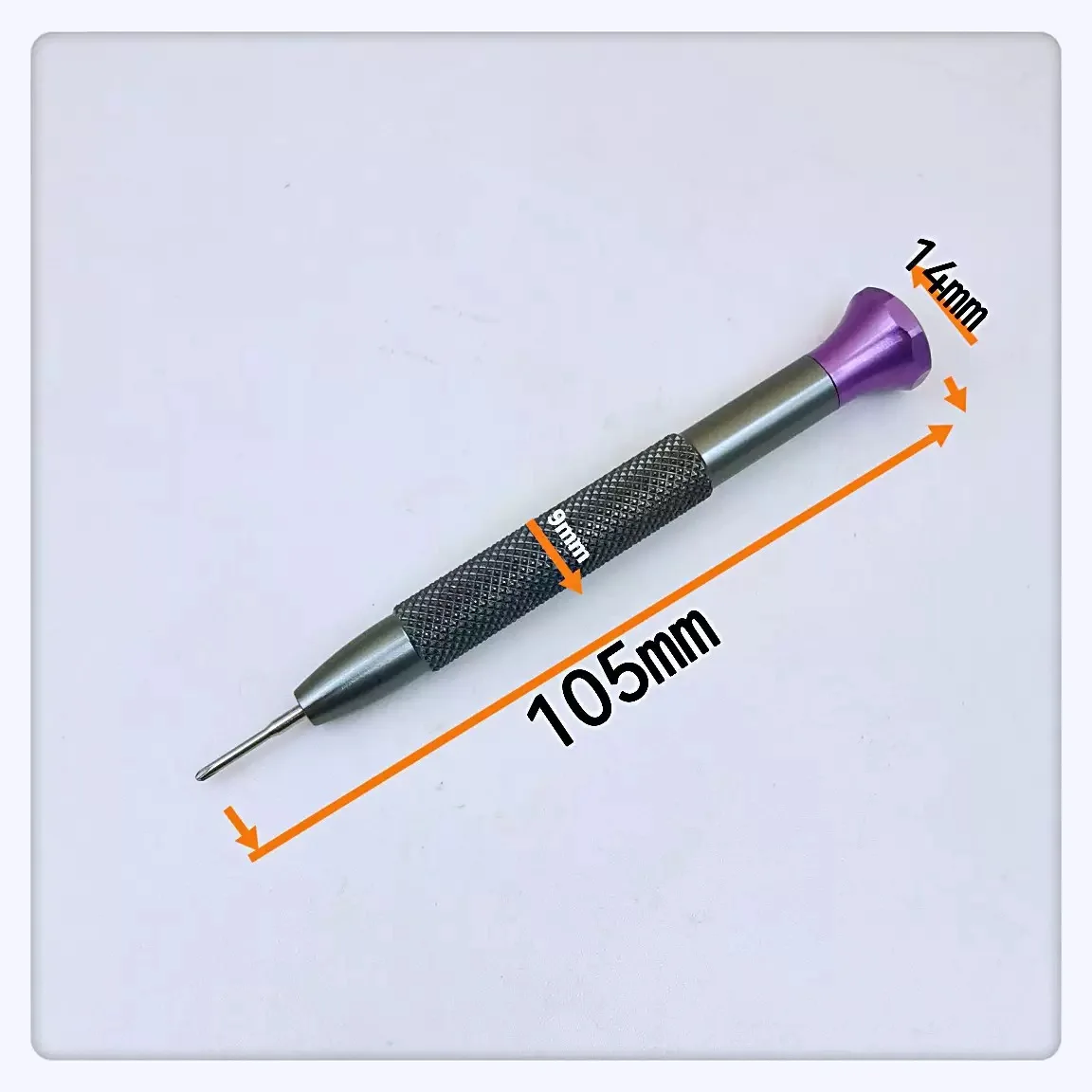Watch Screwdriver Set High Hardness Thick Handle High Speed Steel Watch Repair Tool with 5 Screw Bits 0.8mm-1.6mm +1.4mm