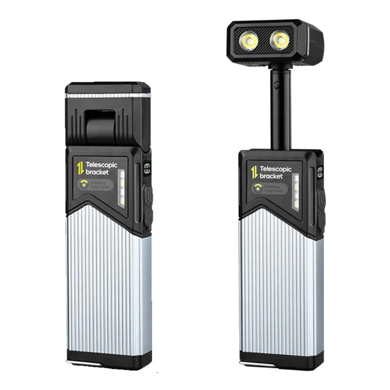 180 °   Lanterna led rotativa recarregável, display digital, alongamento, luz de trabalho, caneta magnética, gancho, tocha de emergência ao ar livre