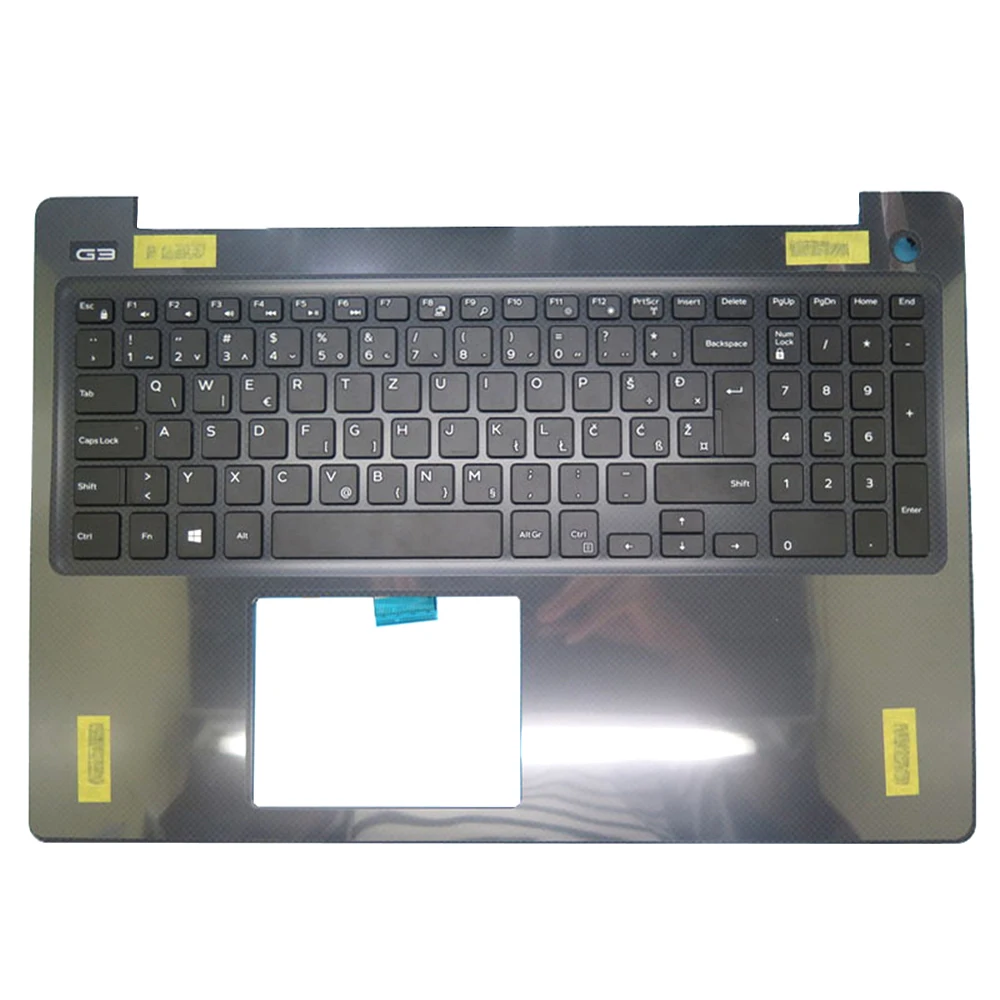 Teclado do portátil com caixa superior azul, Dell G3 3579 0N4HJH N4HJH 06878W 6878W sem retroiluminado, Novo