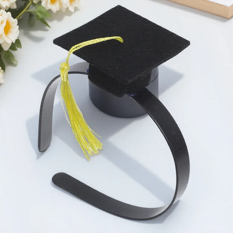 

1pcs Mini Graduation Cap Headband Stylish Lightweight Photo Prop For Grad Party Selfie Accessories Decorations Doctoral Hat