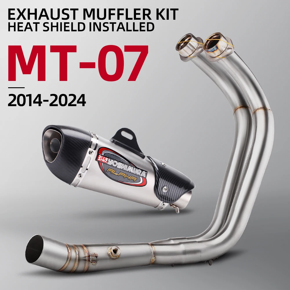 

Motorcycle Full sc Exhaust System with yoshimura alpha Muffler Pipe For Yamaha MT-07 FZ-07 FZ07 MT07 XSR700 MT 07 2014 - 2024