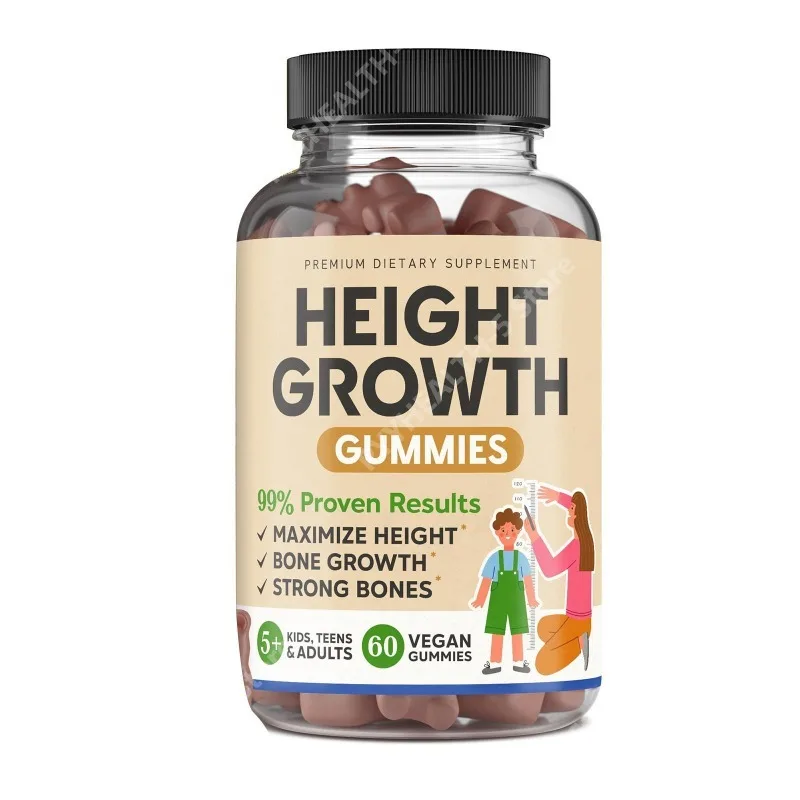 

Height Growth Increase Vitamin Gummies, Calcium 100mg, Magnesium Glycinate 30mg, Zinc, Ashwagandha, Vitamin K2 D3 Supplement